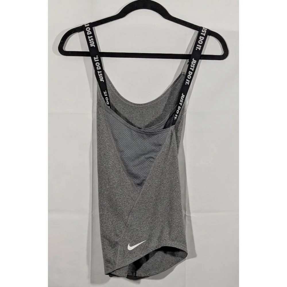 Nike Dri FIT Gray Racerback Workout Tank Top Women's - Picture 2 of 3
